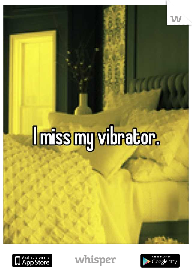 I miss my vibrator.