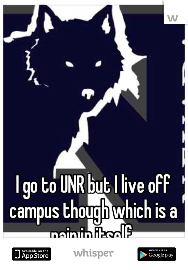 I go to UNR but I live off campus though which is a pain in itself 