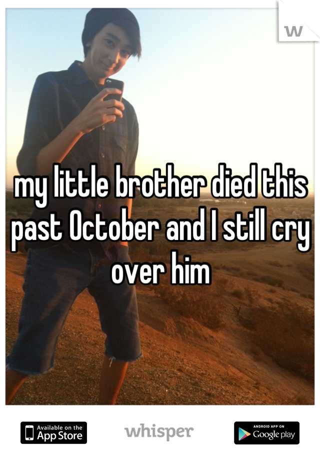 my little brother died this past October and I still cry over him