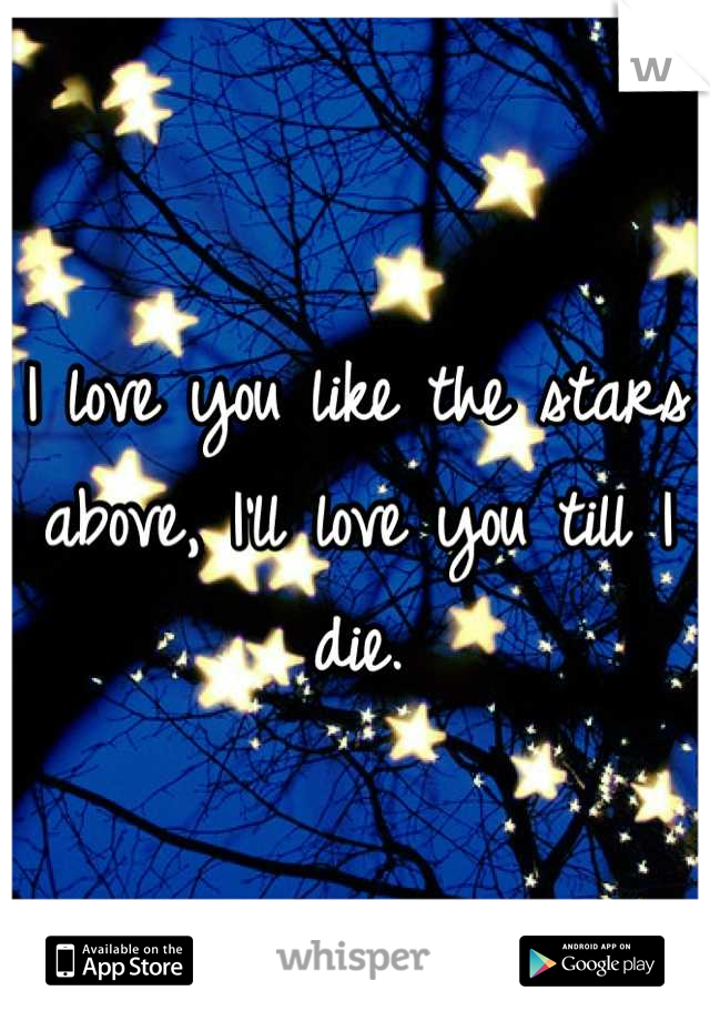 I love you like the stars above, I'll love you till I die.