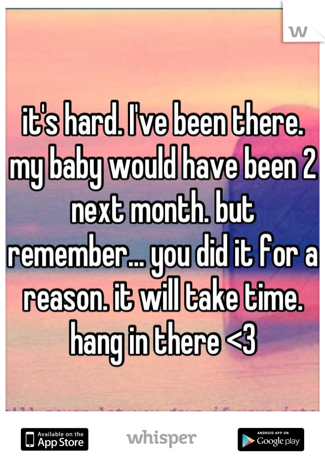it's hard. I've been there. my baby would have been 2 next month. but remember... you did it for a reason. it will take time. hang in there <3