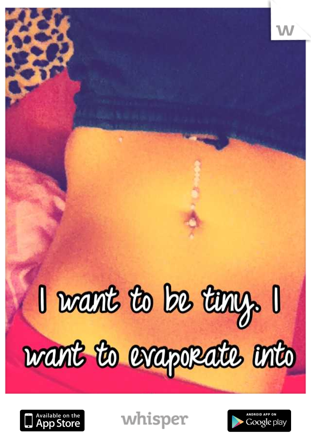 I want to be tiny. I want to evaporate into nothing.