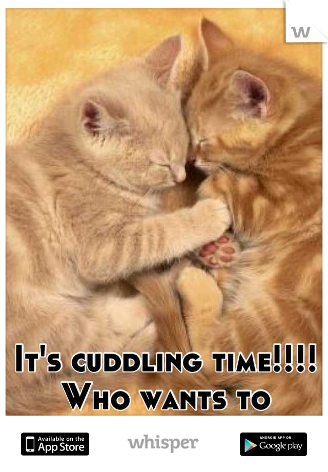 It's cuddling time!!!! Who wants to cuddle!!! :)