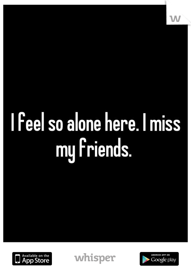 I feel so alone here. I miss my friends. 