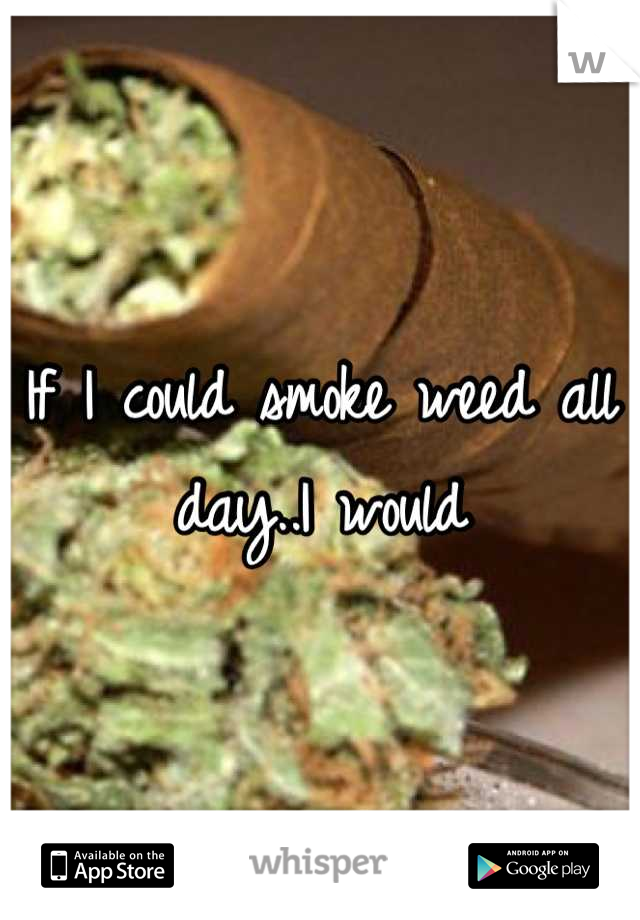 If I could smoke weed all day..I would