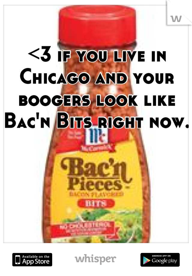 <3 if you live in Chicago and your boogers look like Bac'n Bits right now.