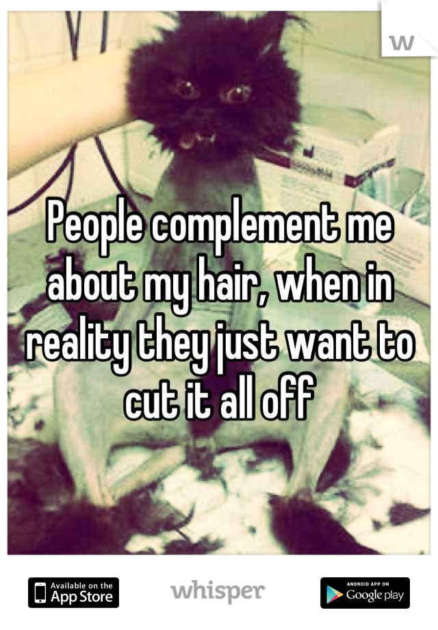 People complement me about my hair, when in reality they just want to cut it all off