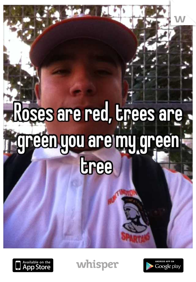 Roses are red, trees are green you are my green tree 