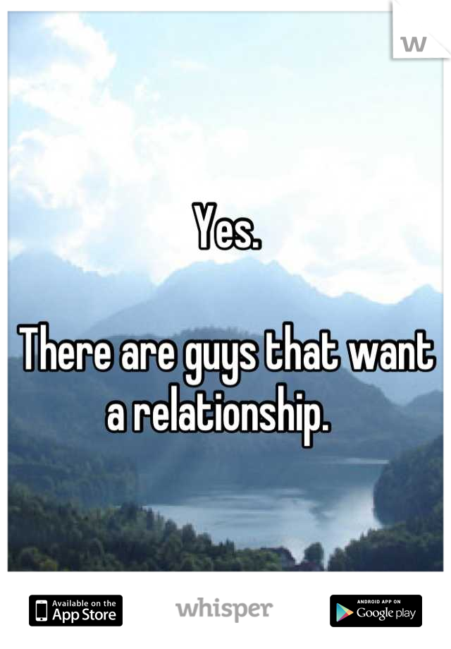 Yes.   

There are guys that want a relationship.  