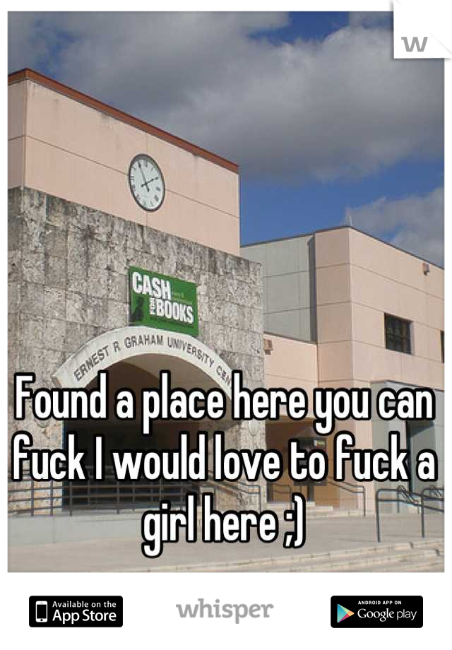 Found a place here you can fuck I would love to fuck a girl here ;)