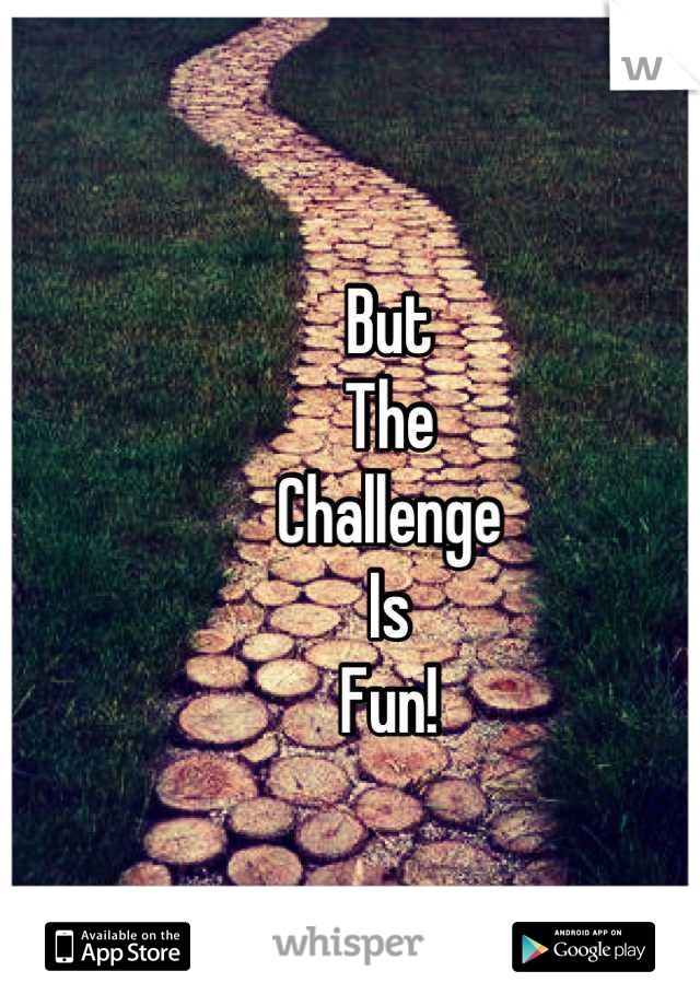 But
The
Challenge
Is
Fun!