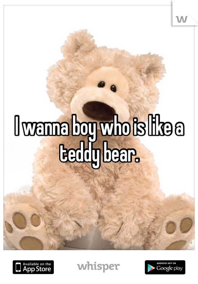 I wanna boy who is like a teddy bear.