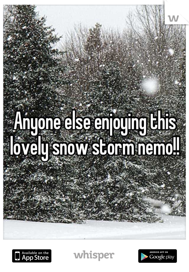 Anyone else enjoying this lovely snow storm nemo!!