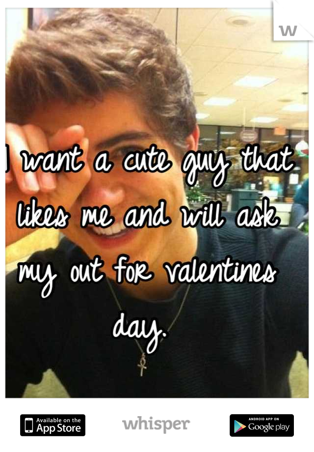 I want a cute guy that likes me and will ask my out for valentines day. 