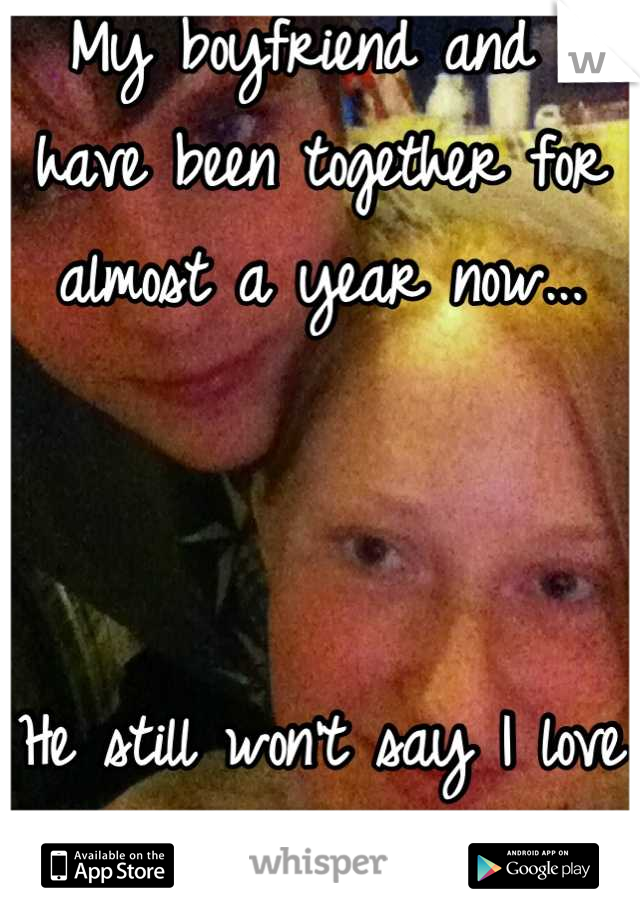 My boyfriend and I have been together for almost a year now...



He still won't say I love you. :/