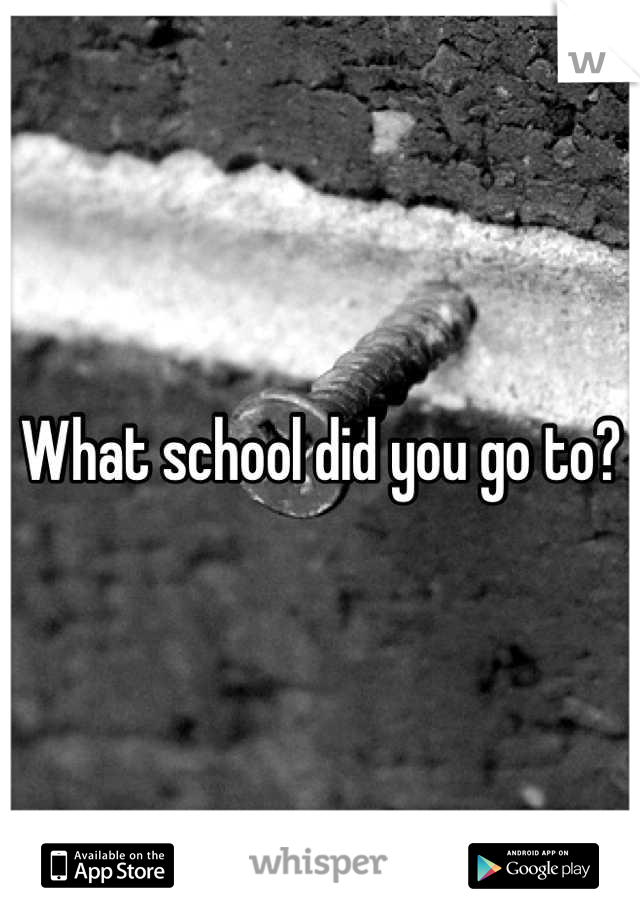 What school did you go to?