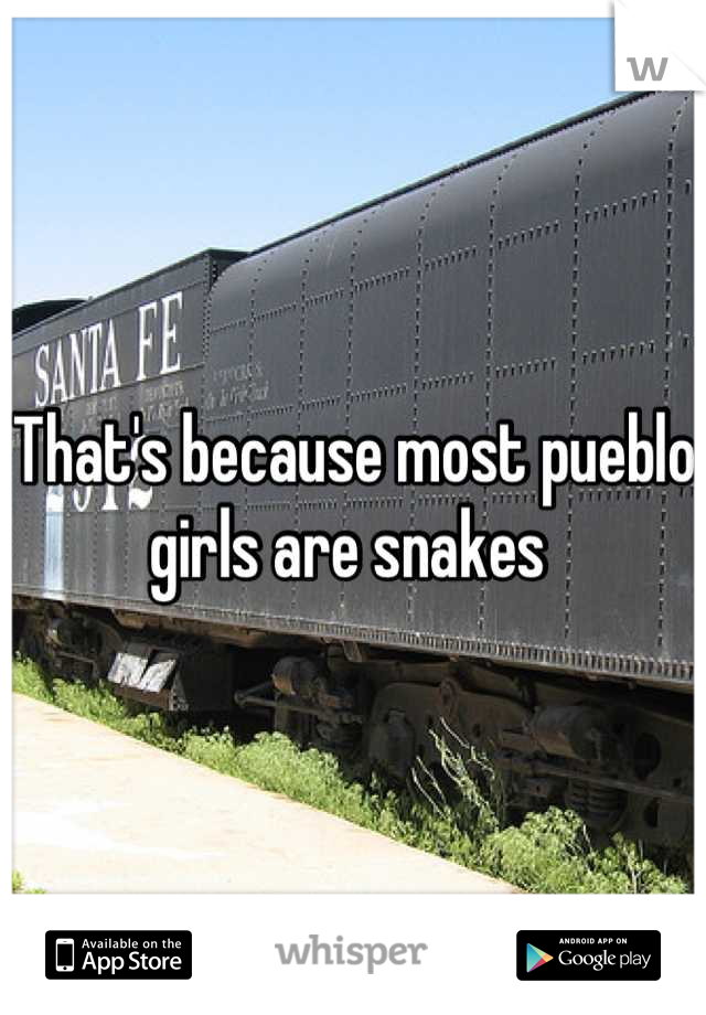 That's because most pueblo girls are snakes 