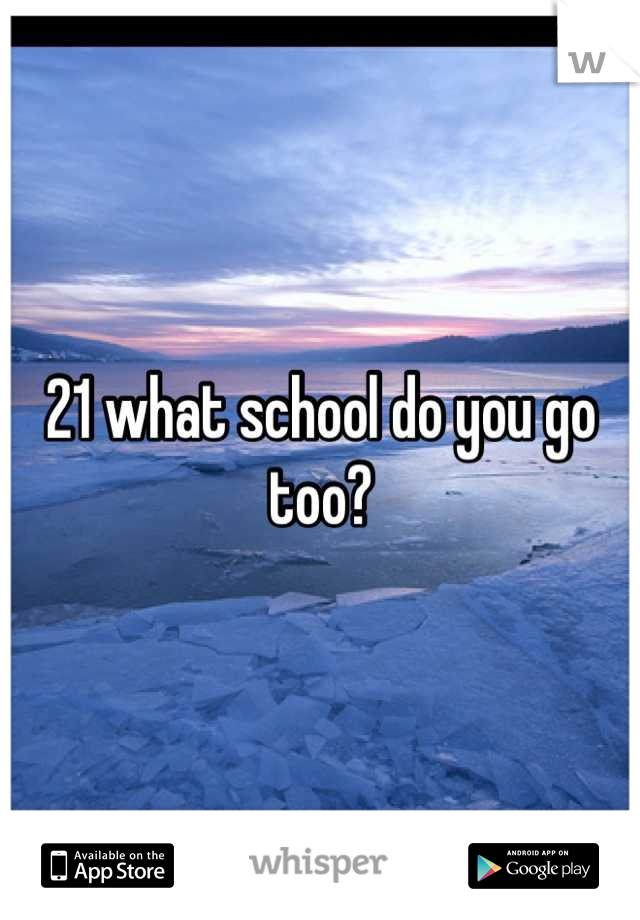 21 what school do you go too?
