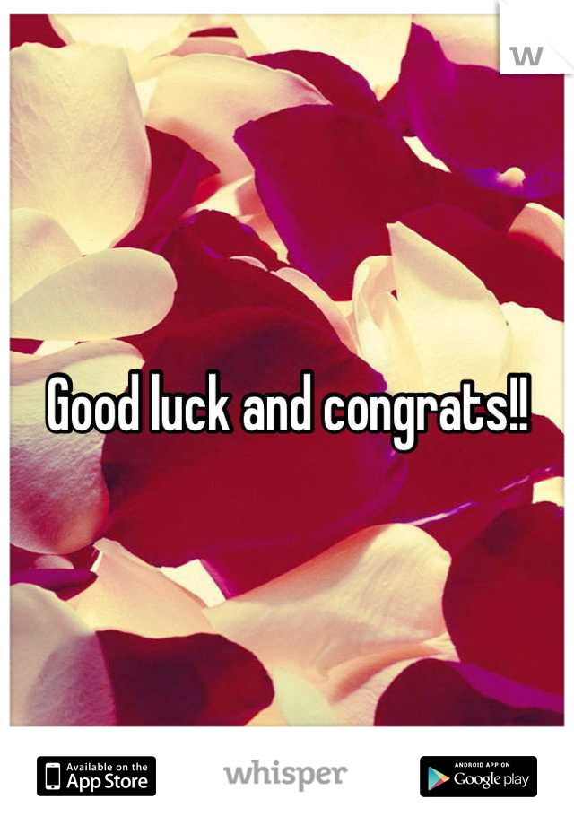 Good luck and congrats!!