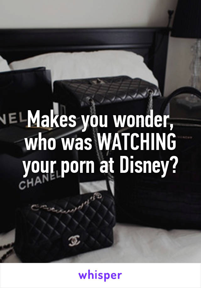 Makes you wonder, who was WATCHING your porn at Disney?