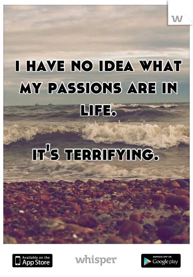 i have no idea what my passions are in life.

it's terrifying. 