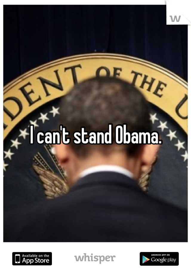 I can't stand Obama.