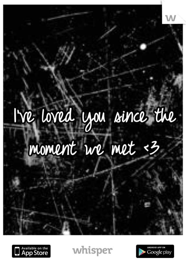I've loved you since the moment we met <3