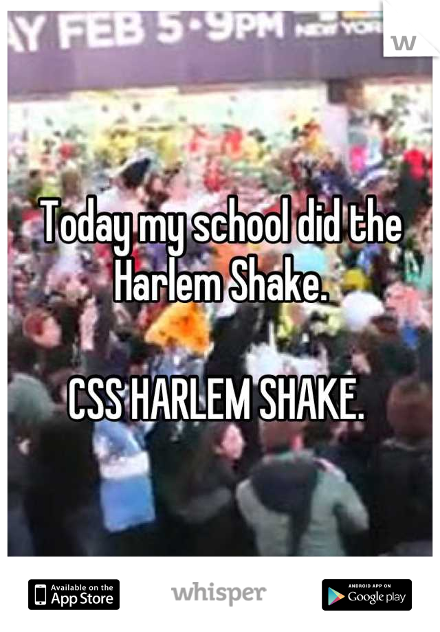 Today my school did the Harlem Shake. 

CSS HARLEM SHAKE. 