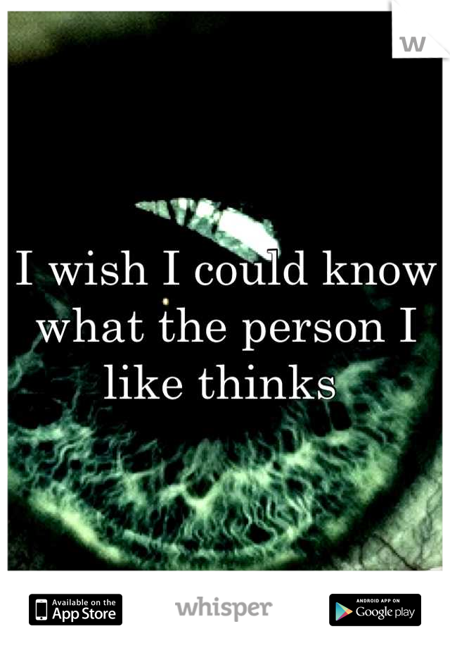 I wish I could know what the person I like thinks 