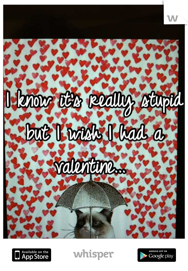 I know it's really stupid but I wish I had a valentine... 