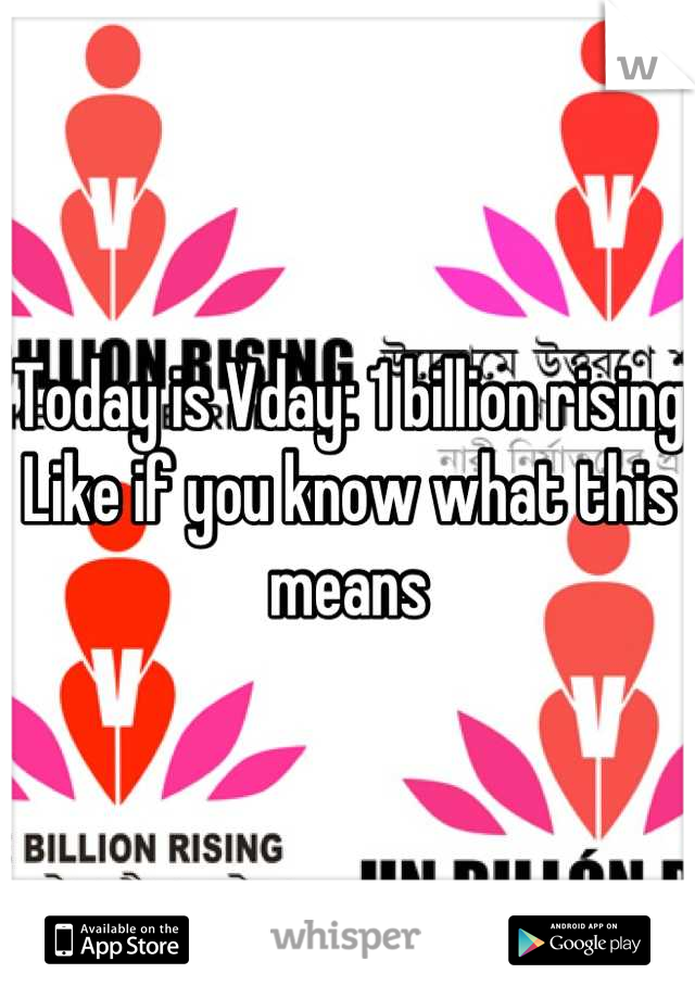 Today is Vday: 1 billion rising
Like if you know what this means