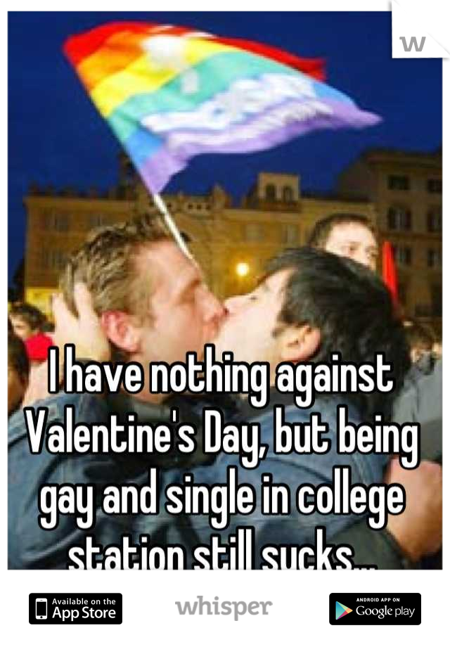 I have nothing against Valentine's Day, but being gay and single in college station still sucks...