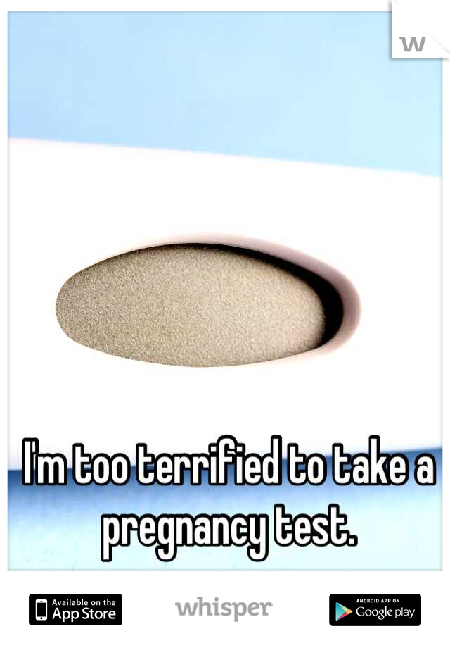 I'm too terrified to take a pregnancy test.