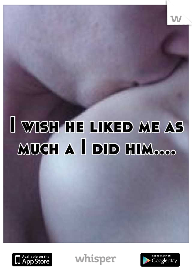 I wish he liked me as much a I did him....
