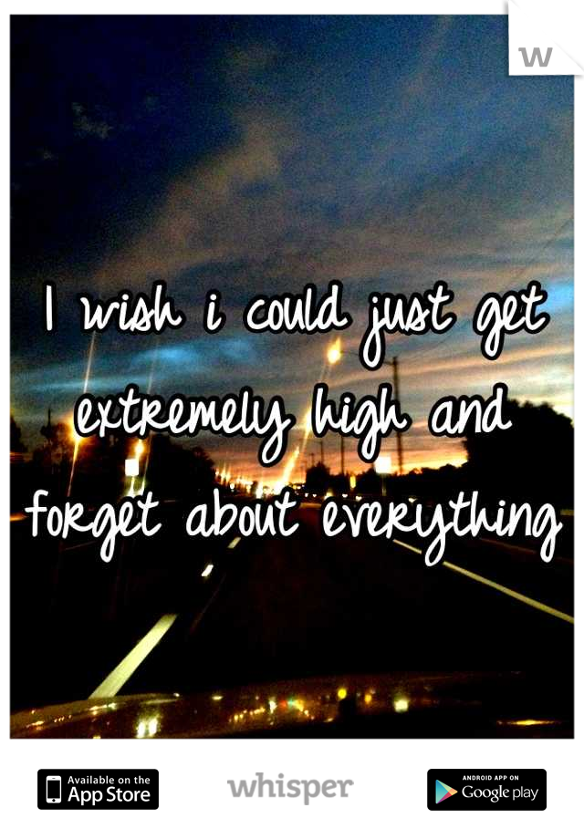 I wish i could just get extremely high and forget about everything