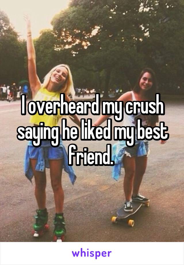 I overheard my crush saying he liked my best friend. 