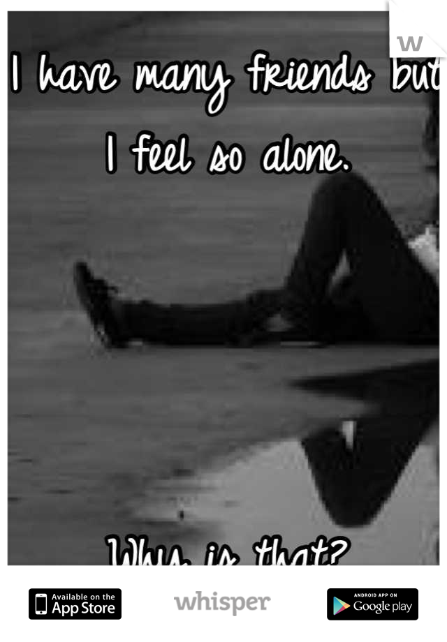 I have many friends but I feel so alone. 




Why is that?