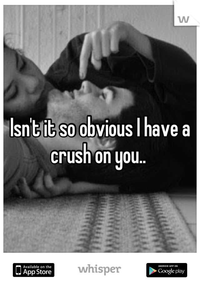 Isn't it so obvious I have a crush on you.. 