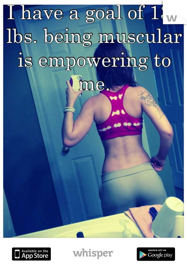 I have a goal of 130 lbs. being muscular is empowering to me.