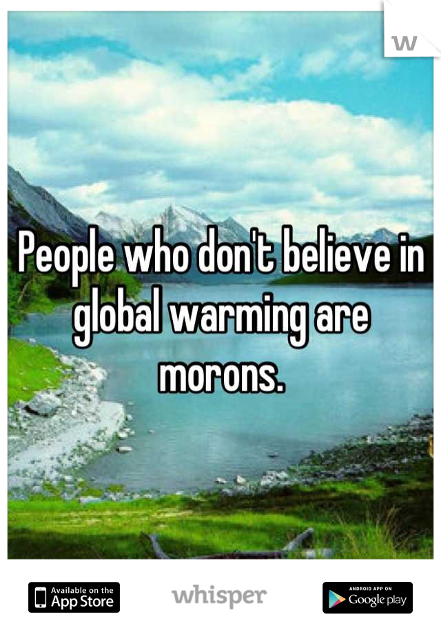 People who don't believe in global warming are morons.