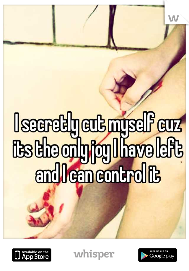 I secretly cut myself cuz its the only joy I have left and I can control it