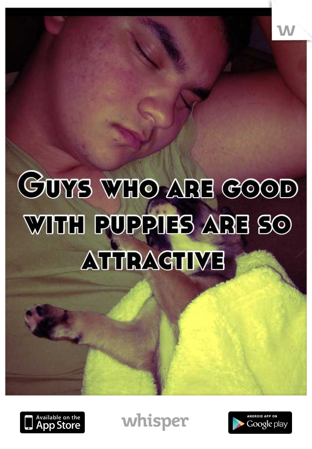 Guys who are good with puppies are so attractive 