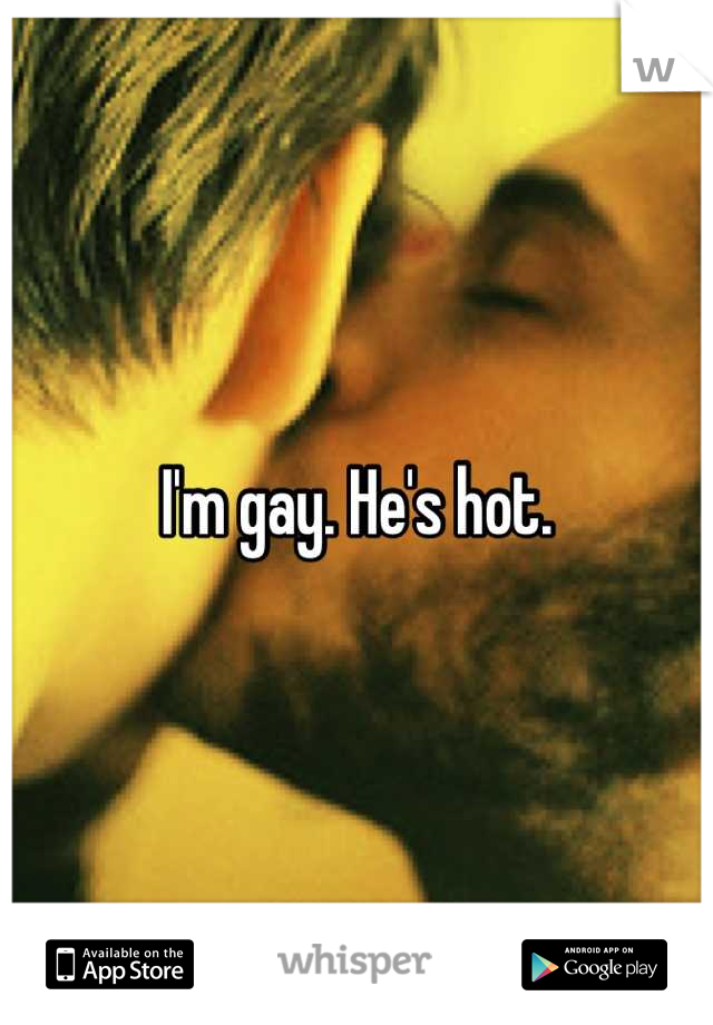 I'm gay. He's hot.