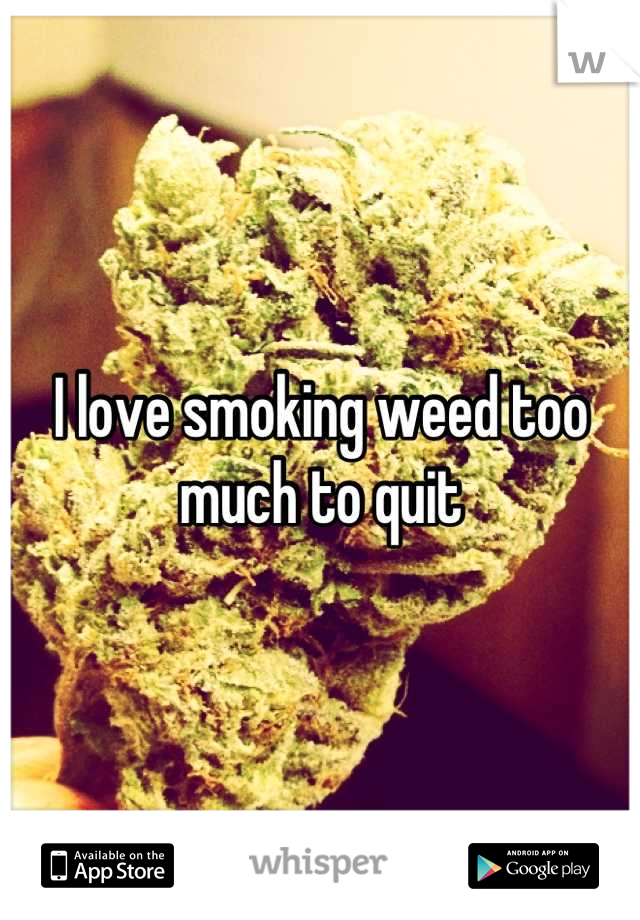 I love smoking weed too much to quit