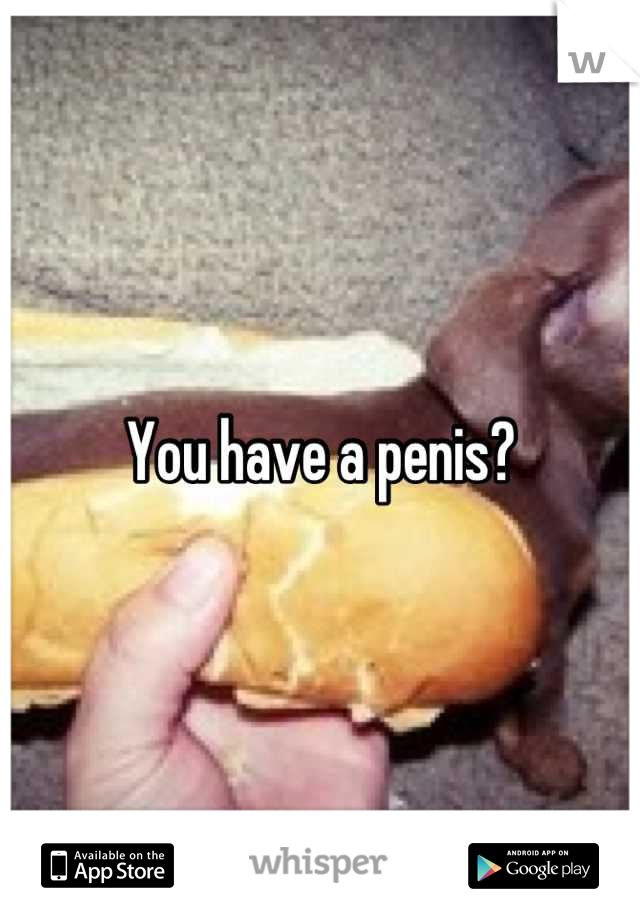 You have a penis?