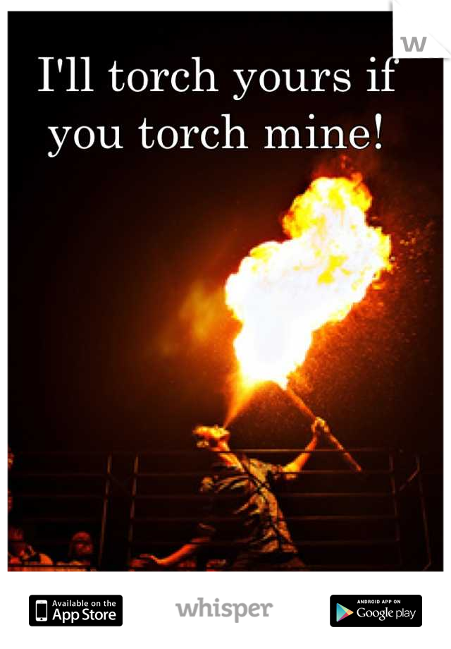I'll torch yours if you torch mine!