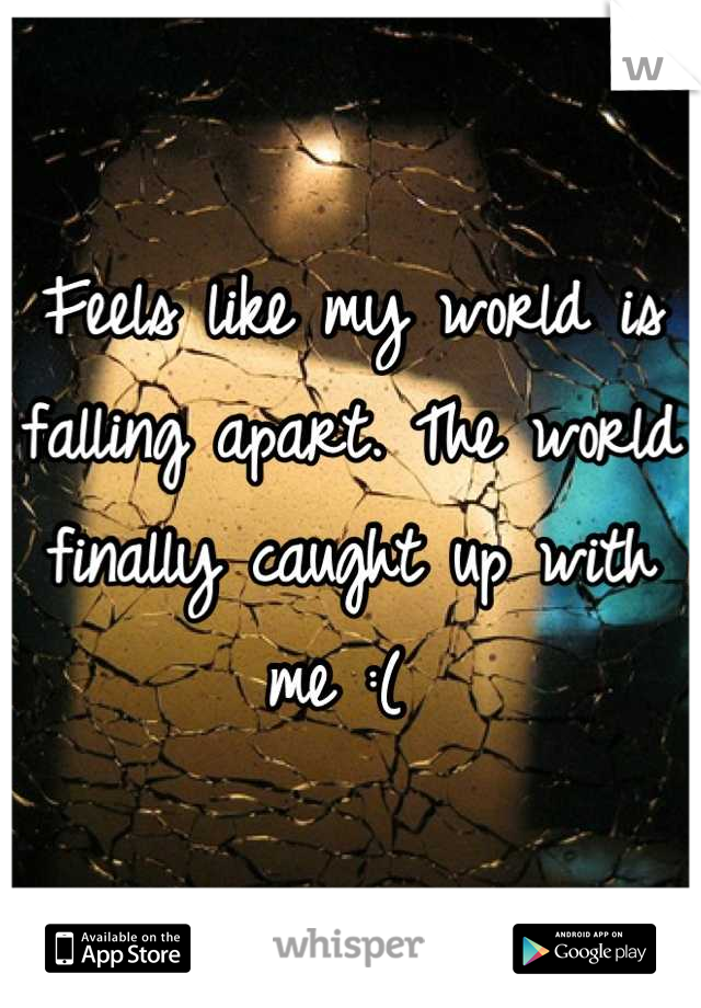 Feels like my world is falling apart. The world finally caught up with me :( 