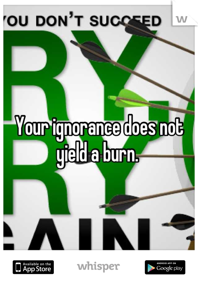 Your ignorance does not yield a burn. 