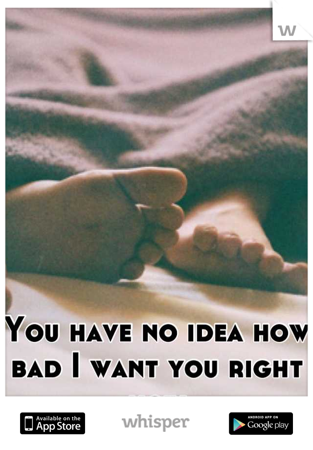 You have no idea how bad I want you right now