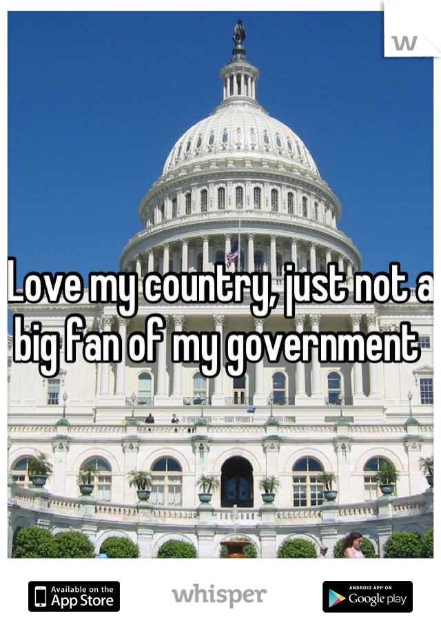 Love my country, just not a big fan of my government 